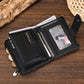 Women's & Men's & Swiping Cowhide With Iron Chain Men's Wallets