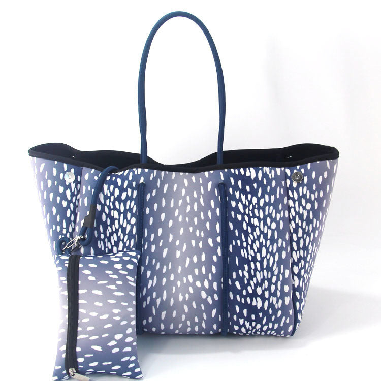 Leopard Print Printed Black Portable Beach Shoulder Bags