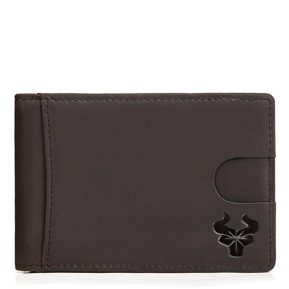 Men's Crazy Horse Leather Beauty Gold Clip Ladies Wallets