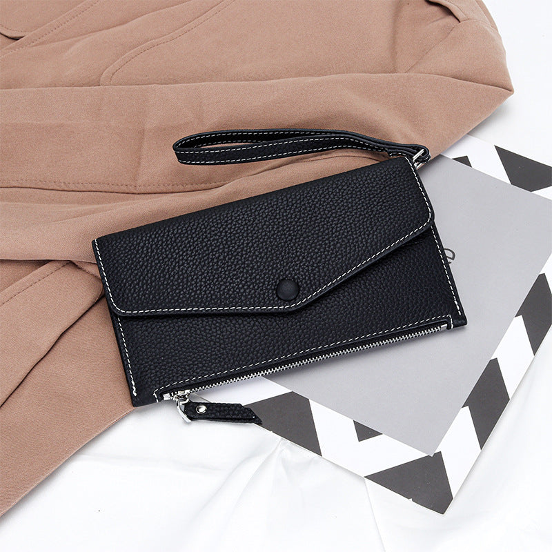 Women's Long Mobile Integrated Clutch Genuine Leather Ladies Wallets