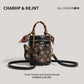 Women's Retro Printed Fashionable Round Cylindrical Fortune Bags