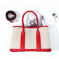 Women's Layer Cowhide Large Capacity Canvas Contrast Color Handbags