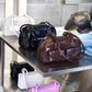 Women's Oil Wax Leather Large Capacity Bowling Shoulder Bags