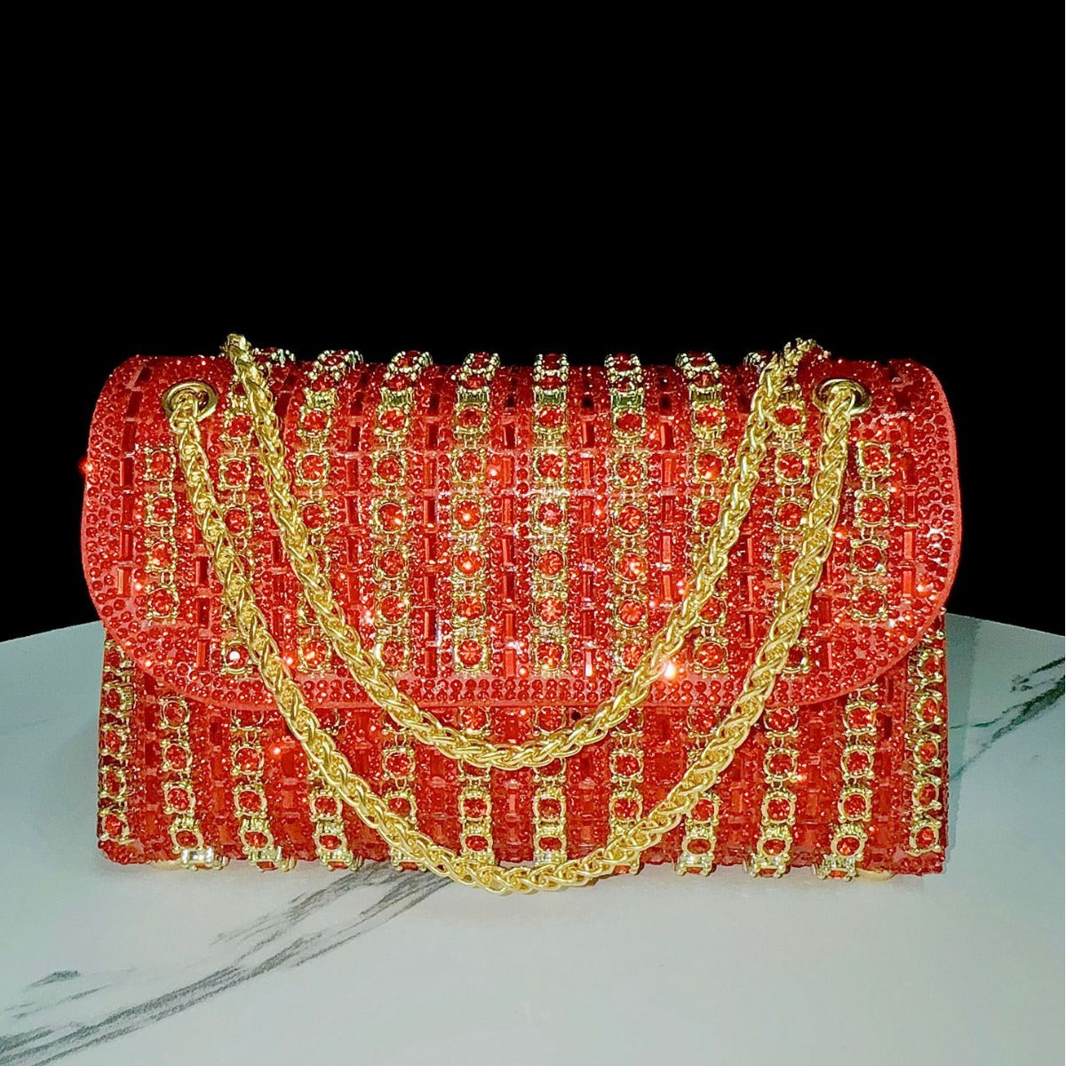 Women's Full Diamond Underarm Banquet Dress One Bags