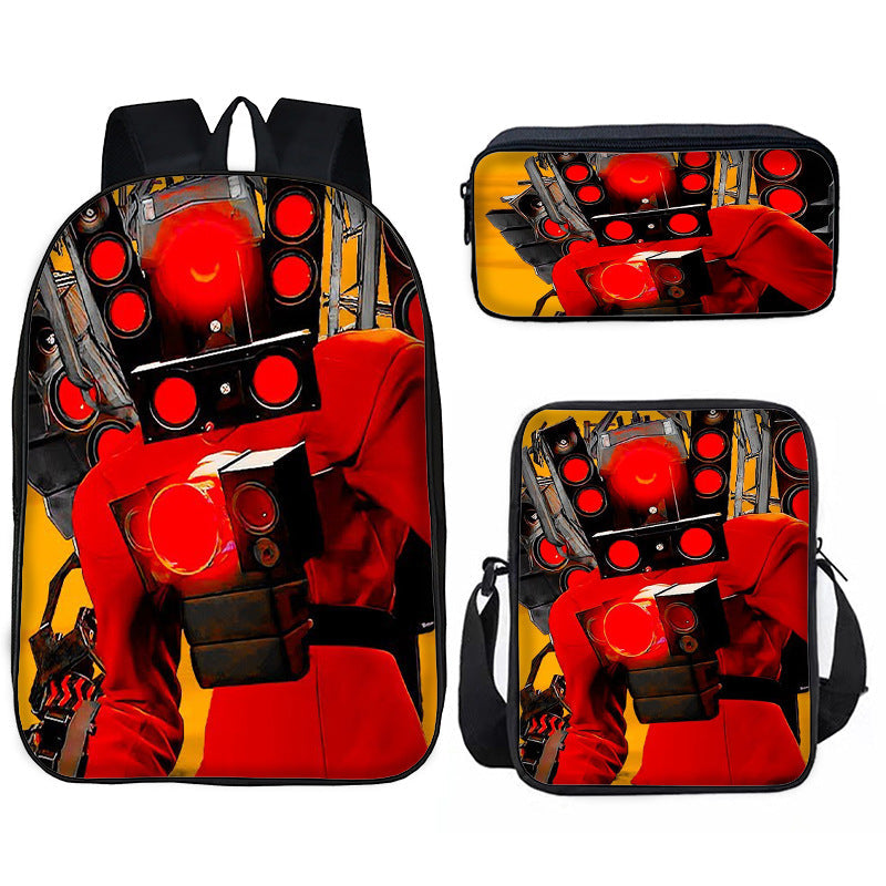 Toilet Primary Secondary Monitor Three-piece Set Elementary School Students' Schoolbags