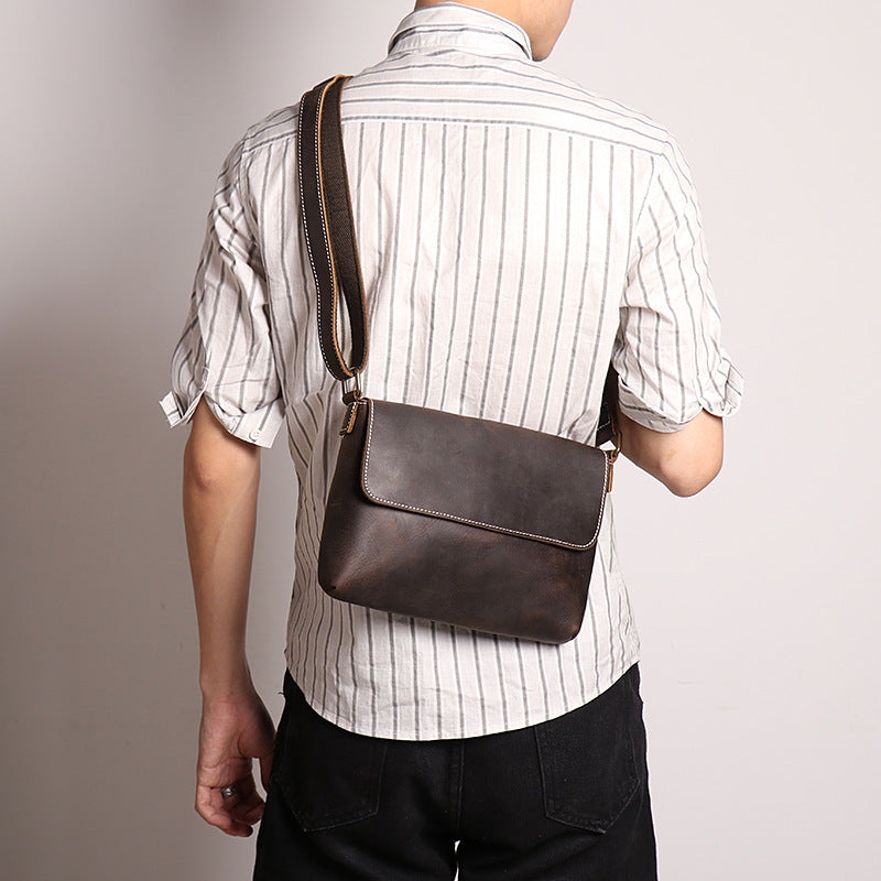 Women's & Men's Source Retro Simple Leather Crazy Horse Large Bags