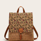 Women's Fashion Vintage Printed Bark Flap Large Backpacks