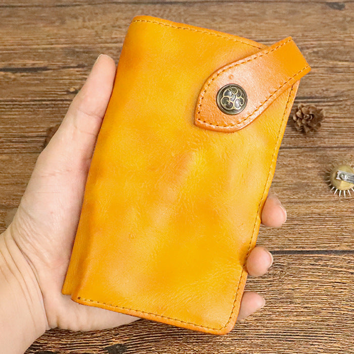 Men's Classy Long Handmade Wrinkle Style Men's Wallets
