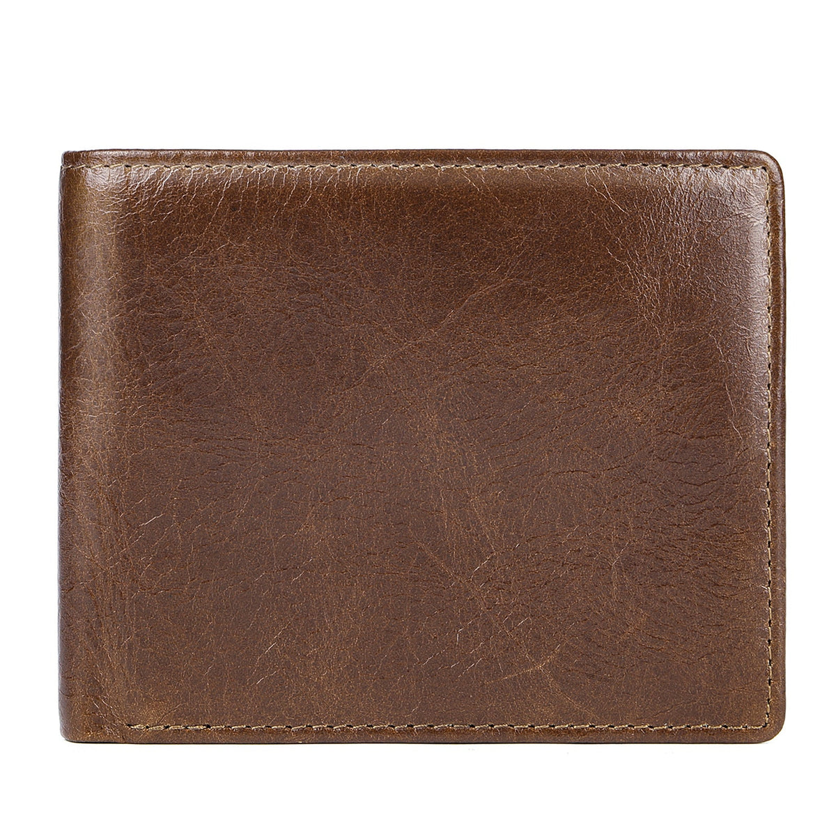 Men's Vintage Leather Swiping Gold Clip Short Purses