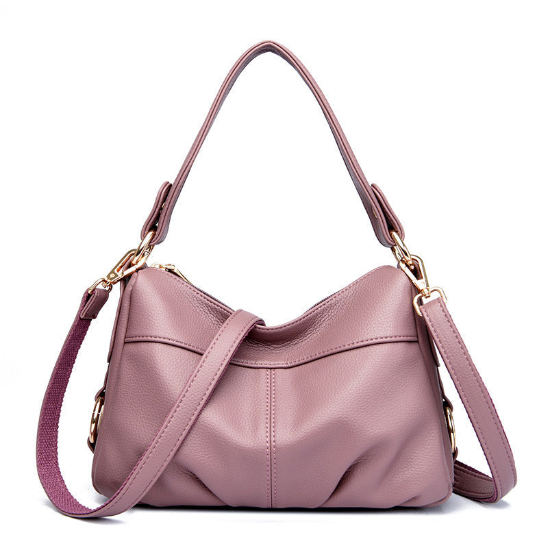 Women's Soft Leather Lightweight Large Capacity Mother's Shoulder Bags