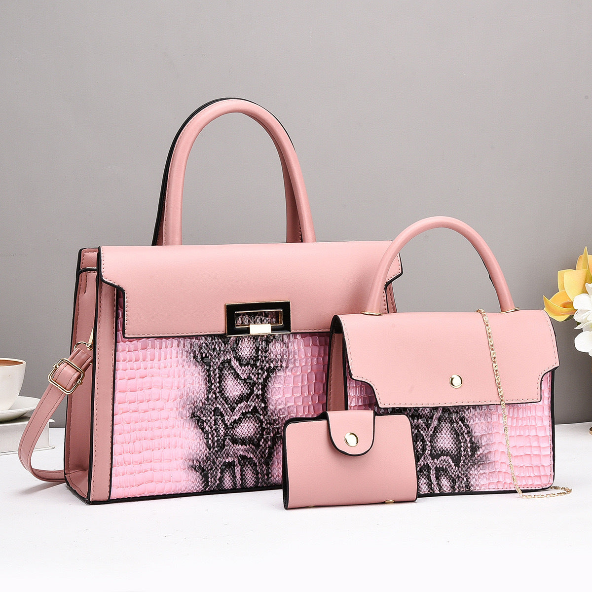 Snakeskin Pattern Simple Advanced Large Capacity Crossbody Bags