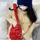 Women's Durable Design Woven Plush Finished Crossbody Bags
