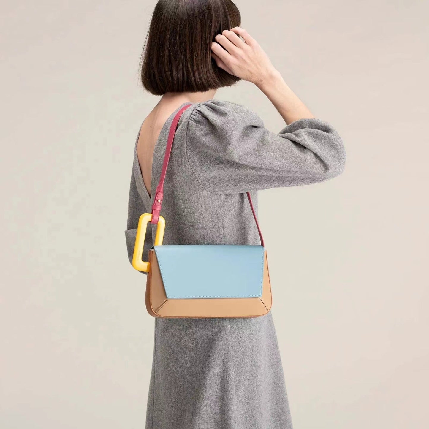 Women's Female Design Fashion Simple Trend Underarm Stitching Shoulder Bags