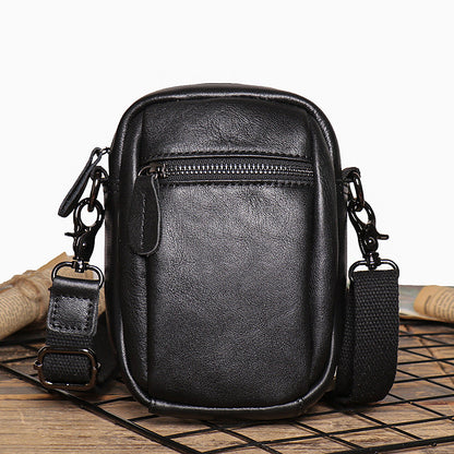 Men's Retro Leather Matte Multifunctional Mobile Men's Messenger Bags