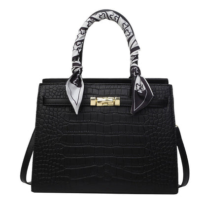 Women's Spring Stone Pattern Solid Color Simple Retro Handbags