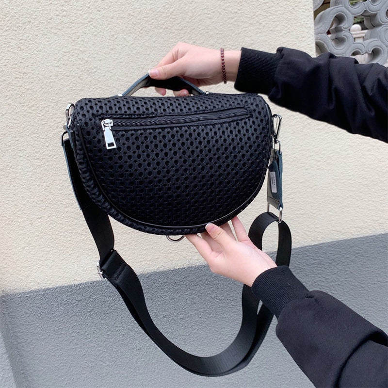 Korean Fashion Nylon Mesh Simple Versatile Crossbody Bags