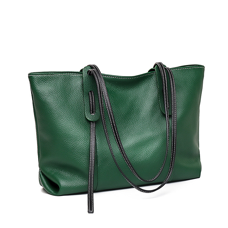 Women's Leather Large Capacity First Layer Cowhide Solid Crossbody Bags