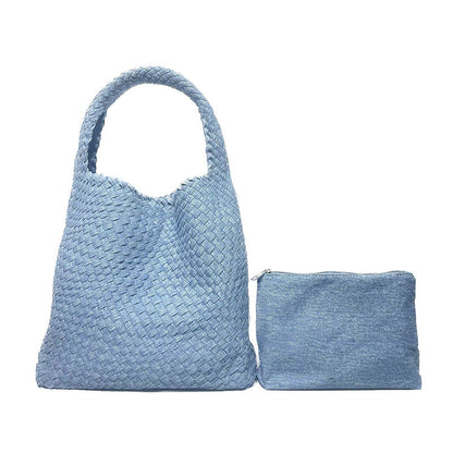 Women's Wind Snowflake Denim Woven Large Capacity Shoulder Bags
