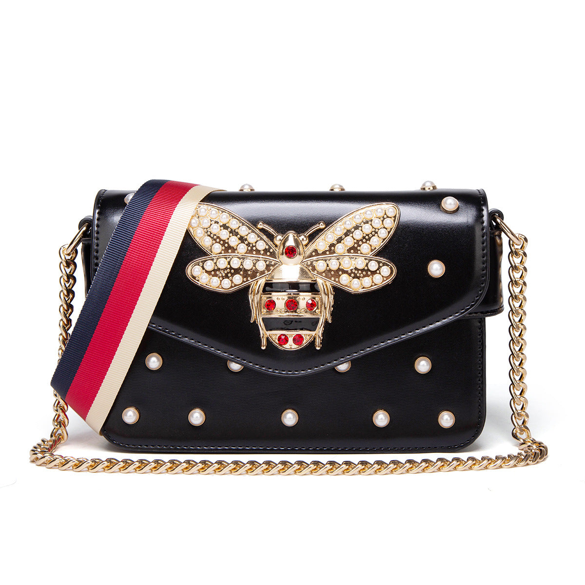 Women's Korean Chain Simple Bee Rivet Shoulder Bags