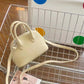 Layer Cowhide Shell Simple Fashion Bowling Mini Handbags