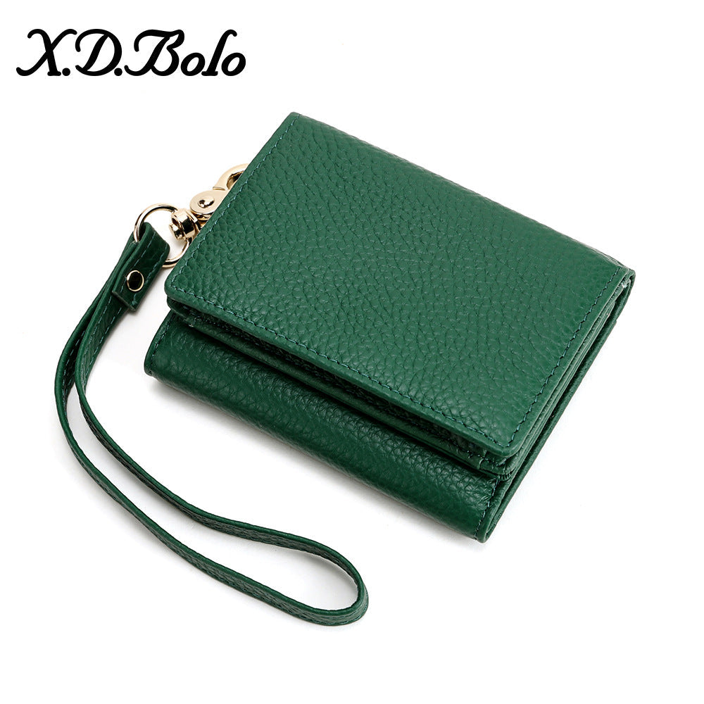 Women's Attractive Short First Layer Cowhide Ladies Wallets