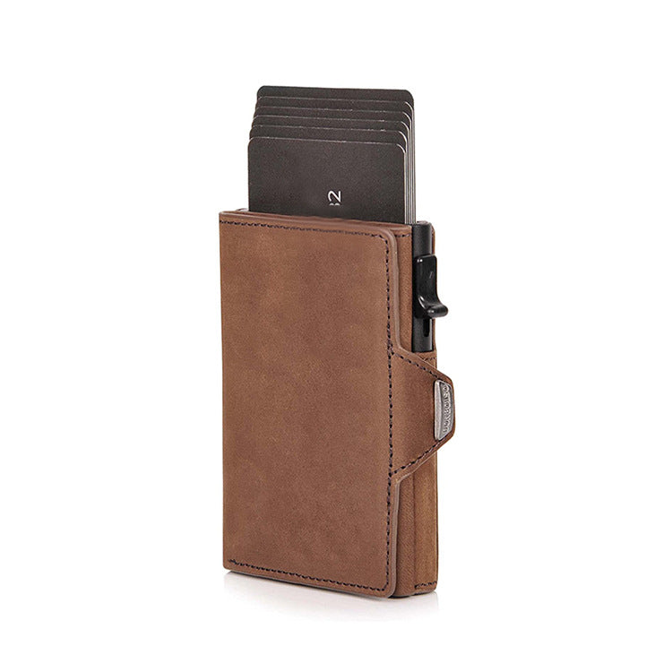 First Layer Crazy Horse Leather Aluminum Men's Wallets