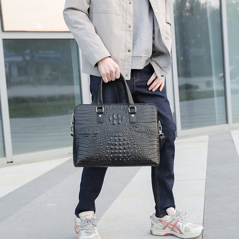 Men's High Quality Top Layer Cowhide Leather Large Men's Briefcases