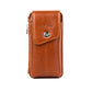 Men's Leather Zipper Hidden Mobile Hanging Genuine Phone Bags