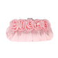 Women's Simple Three-dimensional Flower Satin Clutch Chain Evening Bags