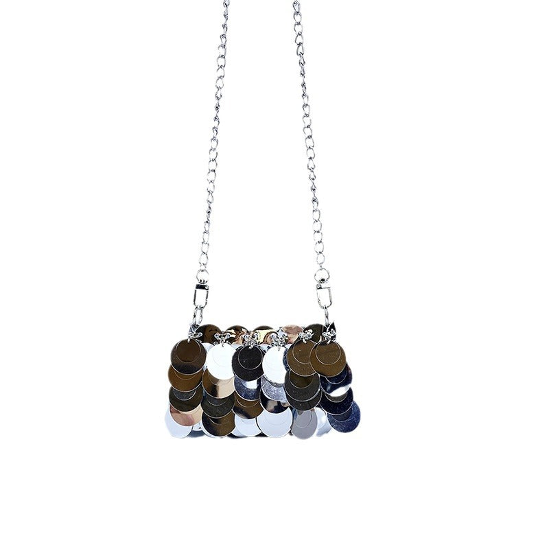 Women's Fashion Design Unique Dinner Sequined Metal Shoulder Bags