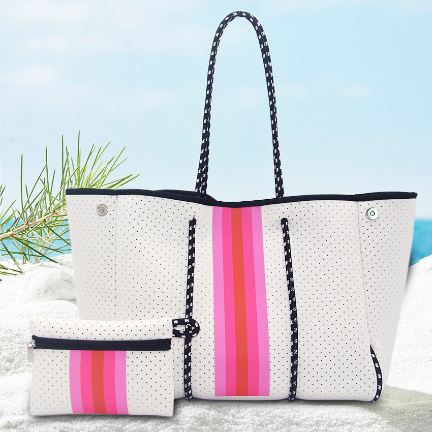 Leopard Print Printed Black Portable Beach Shoulder Bags