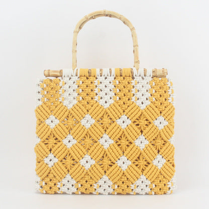 Women's Woven Trendy Mori Style Bamboo Worker Cotton Handbags