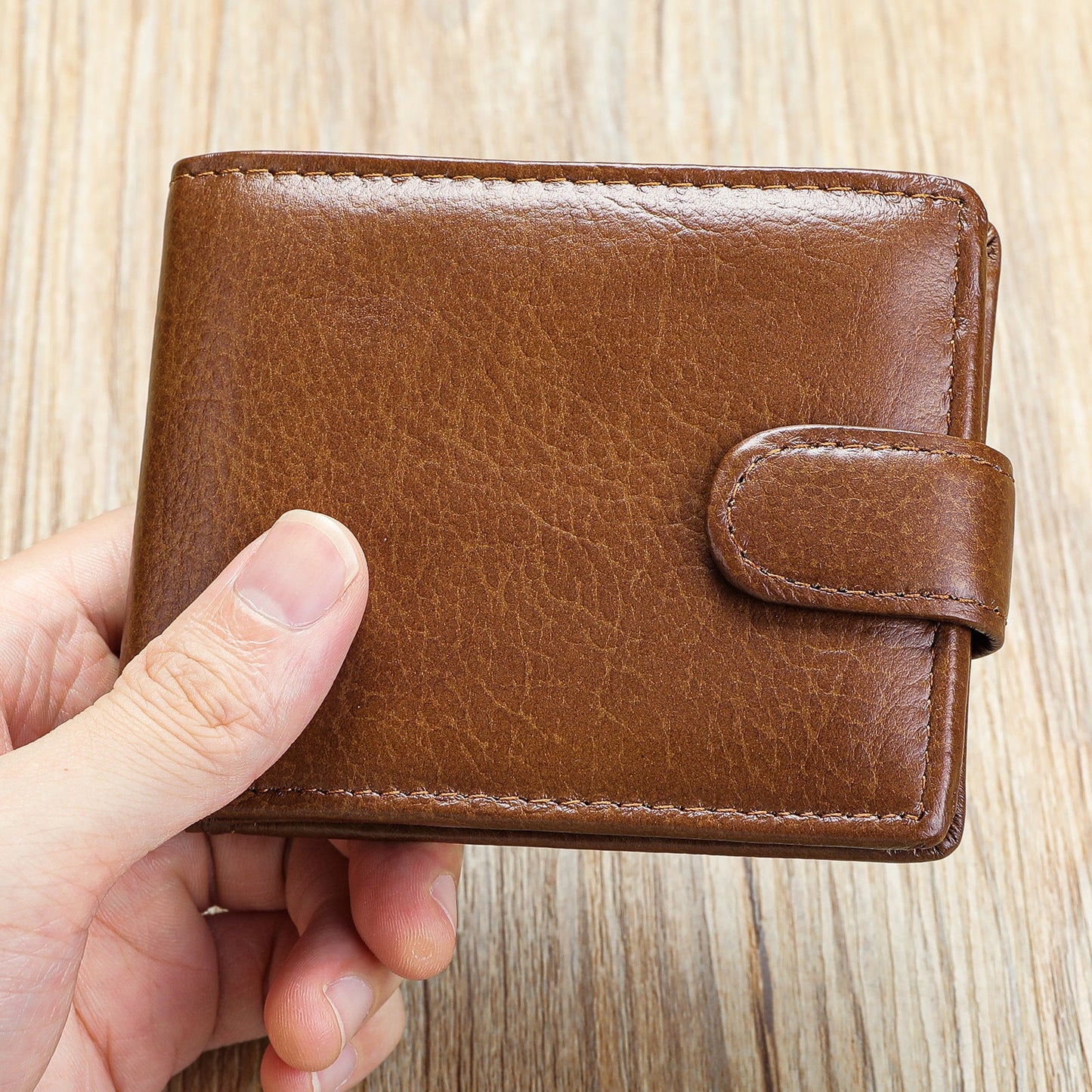 Men's Cowhide Multi Slots Genuine Leather Short Men's Wallets
