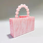 Women's Elegant Pearlescent Acrylic Beaded Wrist Hand-held Evening Bags