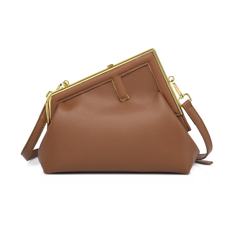 Women's Metal Clip Mouth Fashion Retro Simple Crossbody Bags
