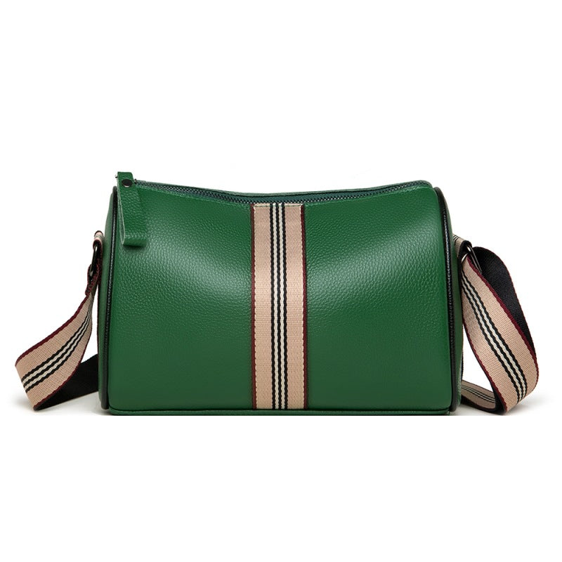 Women's Leather Fashion Litchi Pattern Contrast Color Shoulder Bags