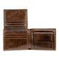 Men's Vintage Leather Swiping Gold Clip Short Purses
