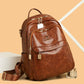 Women's Fashionable Large Capacity Soft Leather Backpacks