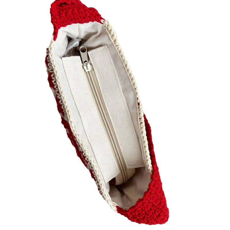 Women's Ethnic Style Crochet Woven Fashion Woolen Shoulder Bags