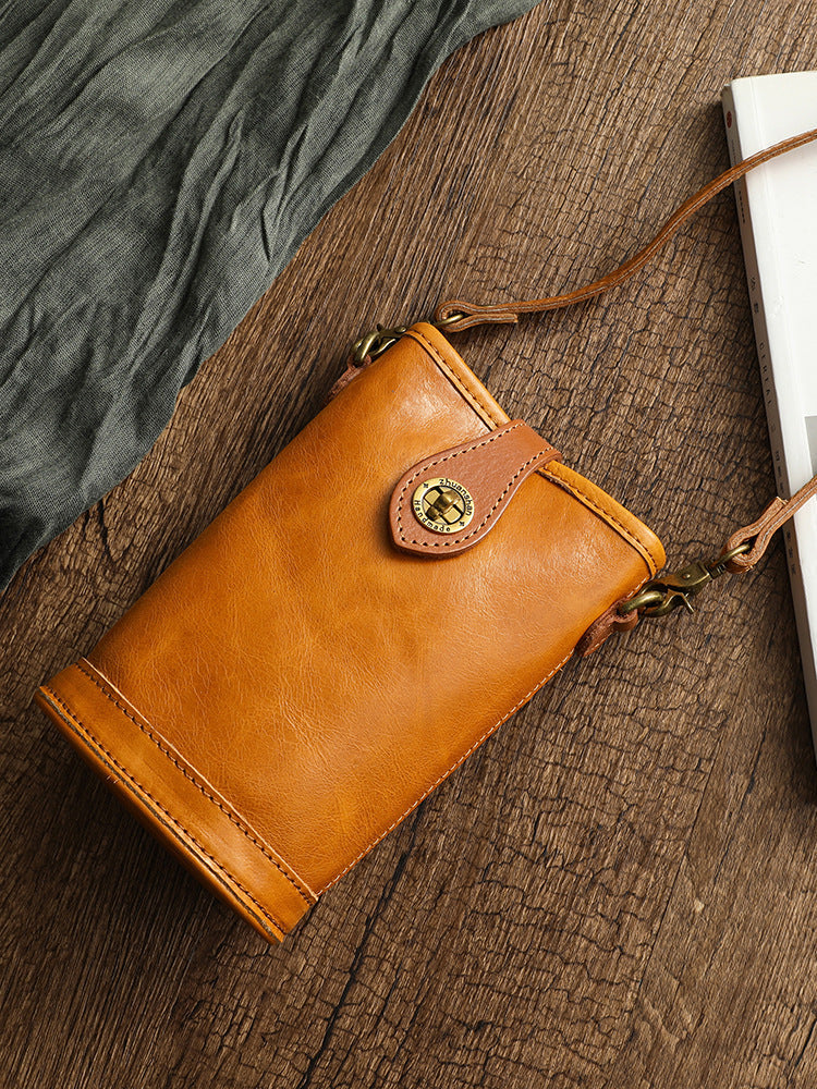 Mobile Exclusive Store Vegetable Tanned Oil Wax Phone Bags