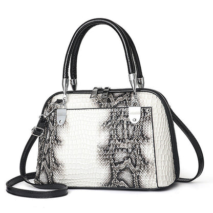 Women's Snakeskin Pattern Portable Large Capacity Elegant Handbags