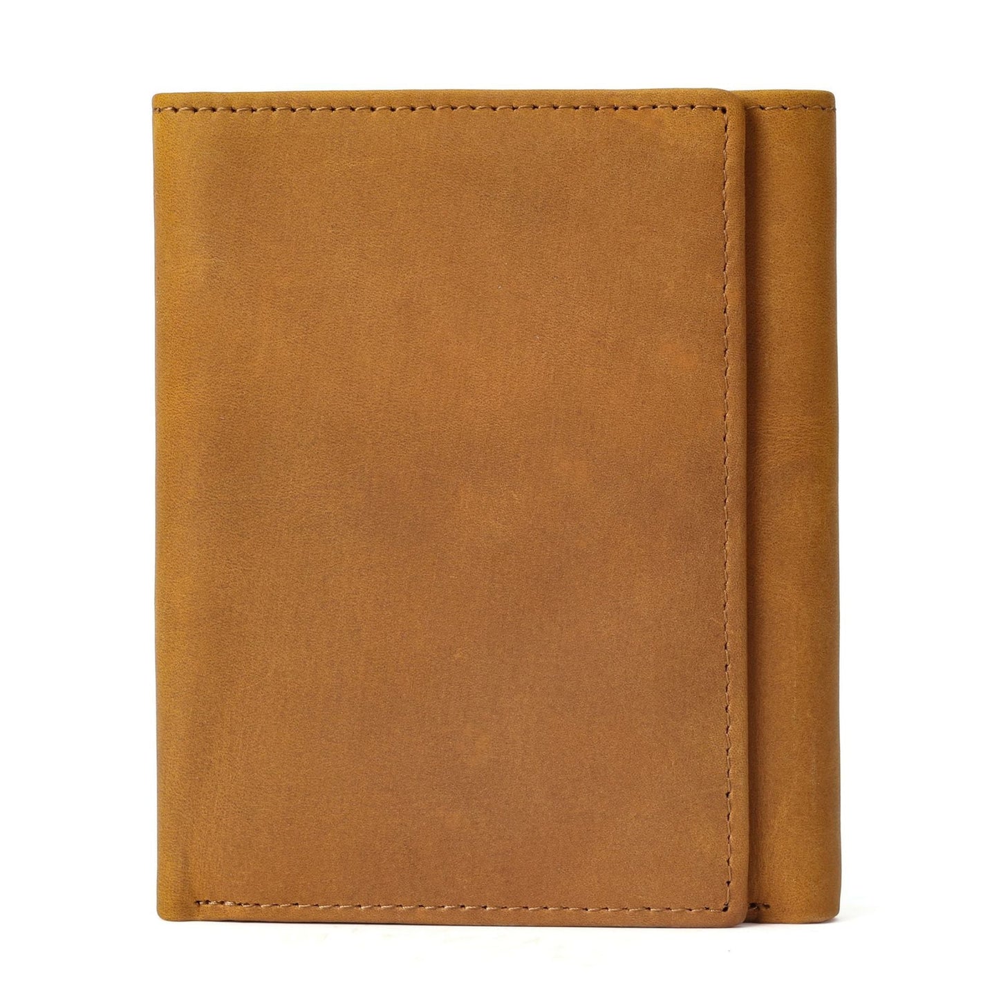 French Three-fold Crazy Horse Leather Cowhide Laser Men's Wallets