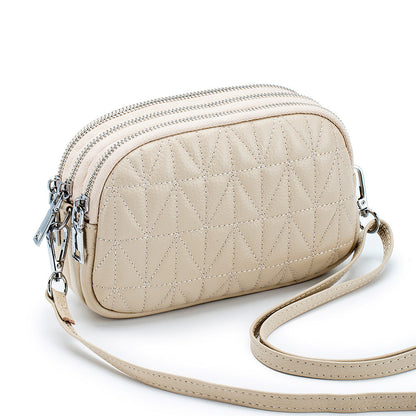 Women's Soft Leather Fashion Genuine Leisure Embroidery Crossbody Bags