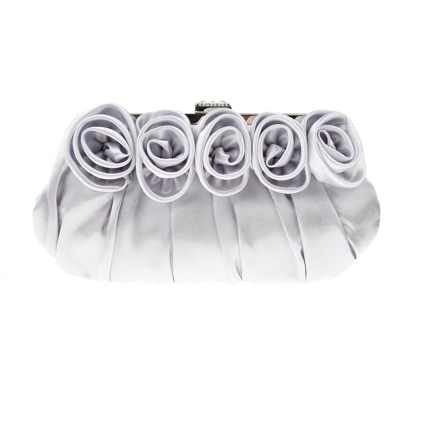 Women's Simple Three-dimensional Flower Satin Clutch Chain Evening Bags