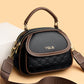 Women's Soft Leather Embossed Simple Round Large Crossbody Bags