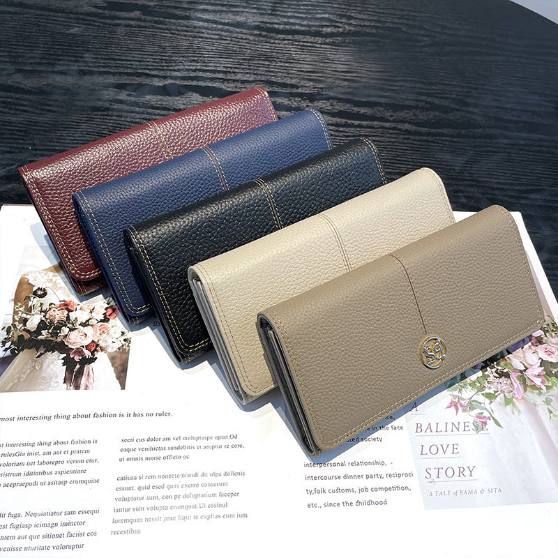 Women's Long Genuine Leather Large Capacity First Ladies Wallets