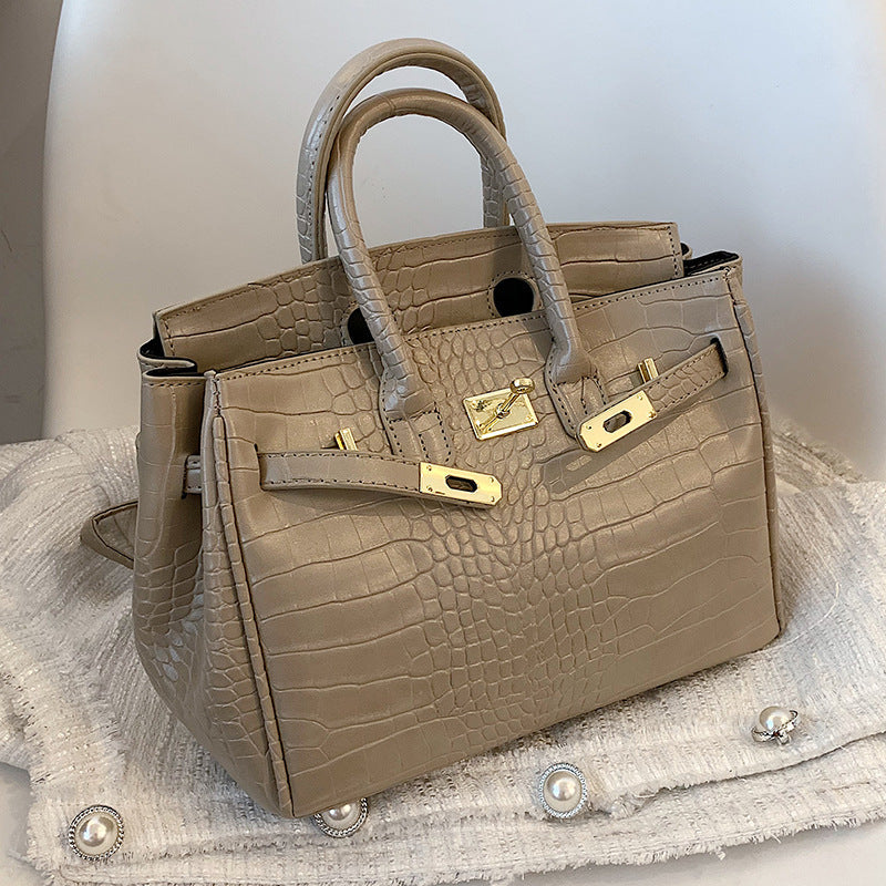 Women's High-grade Crocodile Pattern Fashion Portable Kelly Shoulder Bags