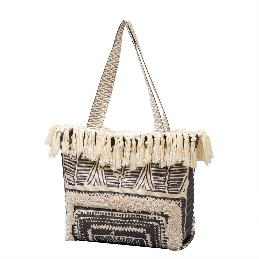 Canvas Large Capacity Female Seaside Vacation Shoulder Bags