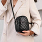 Women's Leather Packet Rhombus Mobile Ornaments Vertical Crossbody Bags