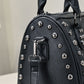 Women's Innovative Rivet Black Skull Pillow Handbags
